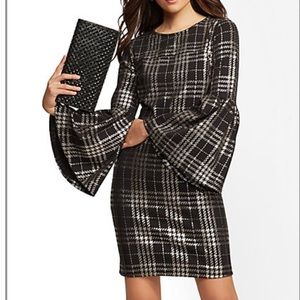 Metallic Black Sheath Dress